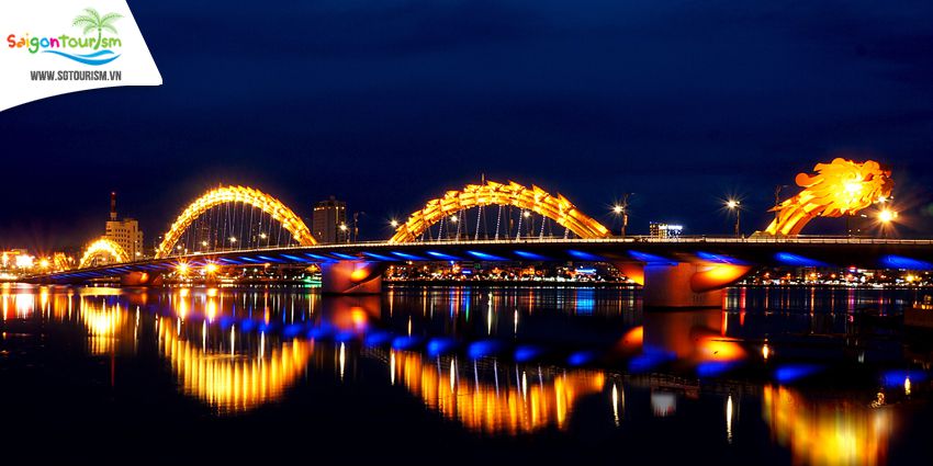 Cầu Rồng tại Đà Nẵng lúc về đêm