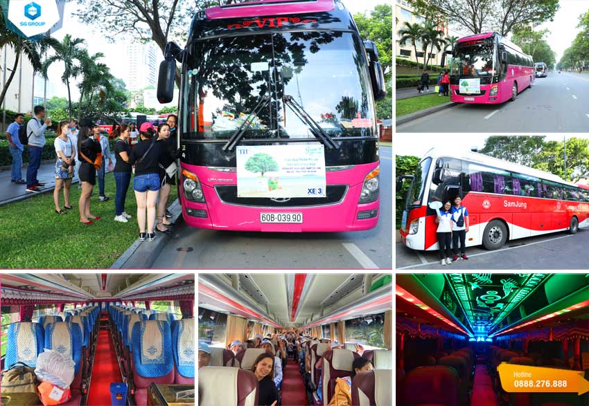Phương tiện ôtô đời mới đưa đón và phục vụ Quý khách trong suốt hành trình tour 3 ngày 2 đêm từ Sài Gòn đến Nha Trang