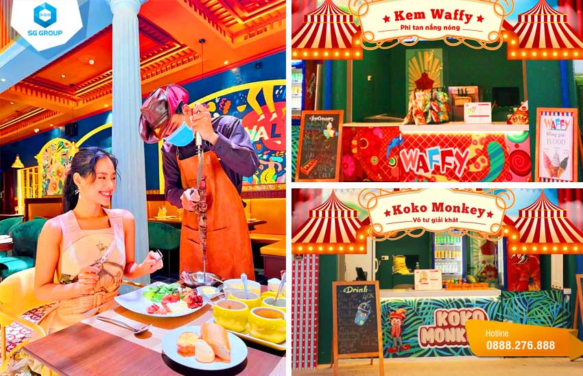 trải nghiệm những thức uống thanh nhiệt cũng như các món kem mát lạnh tại công viên giải trí Circus Land Phan Thiết
