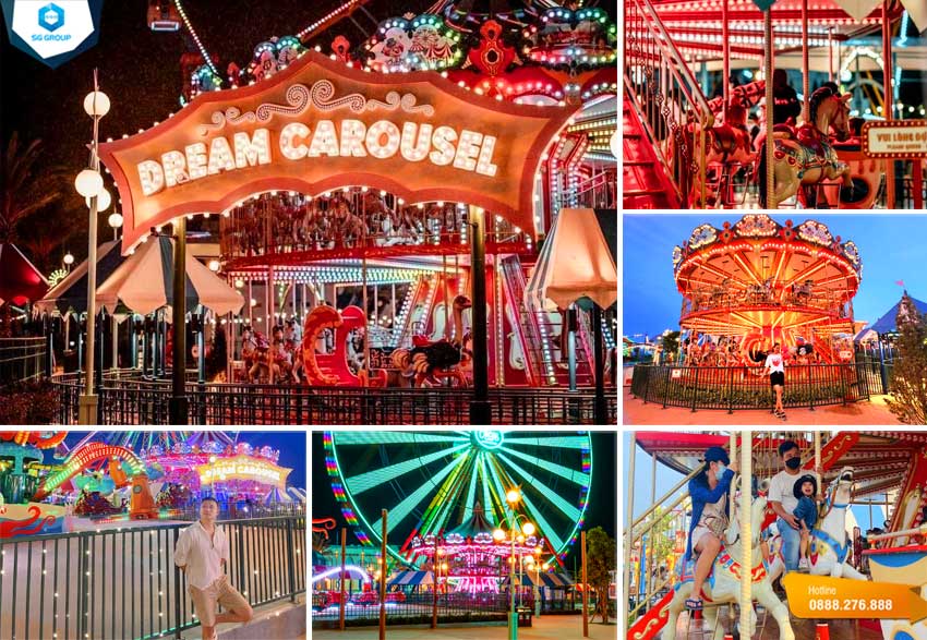 Dream Carousel là một vòng quay ngựa gỗ được trang trí cực kỳ lộng lẫy và rực rỡ màu sắc