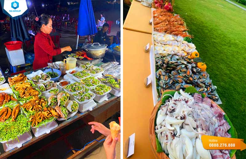 Khi đến với Cam Bình, bạn sẽ có cơ hội thưởng thức nhiều loại hải sản tươi ngon