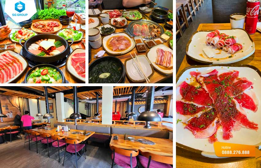 Quán buffet Gogi House Tây Ninh là nơi thưởng thức thịt nướng cao cấp cuộn rau với nước sốt lý tưởng