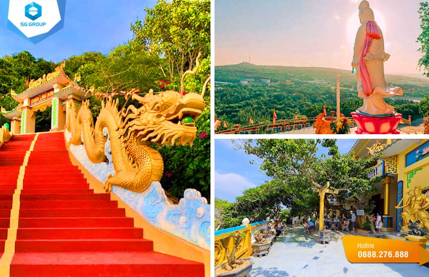 Chùa Linh Sơn Phú Quý sở hữu kiến trúc độc đáo, hài hòa với cảnh quan thiên nhiên