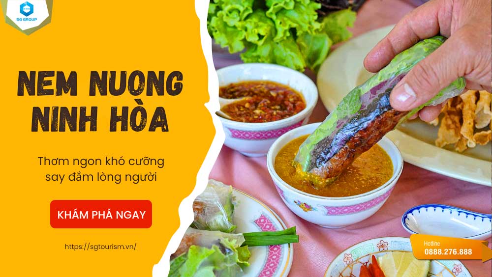 Cùng Saigontourism đến và thưởng thức nem nướng Ninh hòa để cảm nhận trọn vẹn hương vị tuyệt vời này nhé!