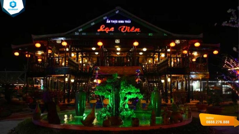 Quang cảnh yên bình tại Nhà hàng sinh thái Lạc Viên